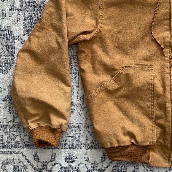 1980s Vtg Swingster USA Made “Garst” Embroidered Tan Canvas Workwear Coat Men M - Picture 2 of 9